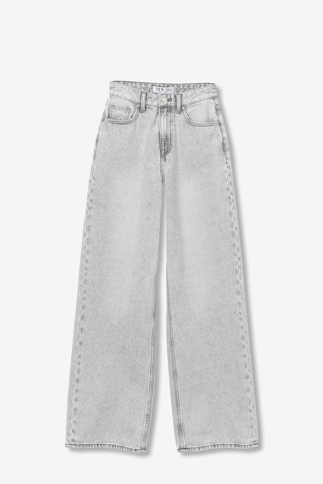 Lily Straight wide Jeans | Light grey